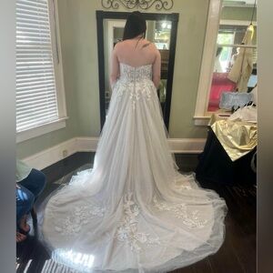 Mori Lee White Strapless Wedding Dress